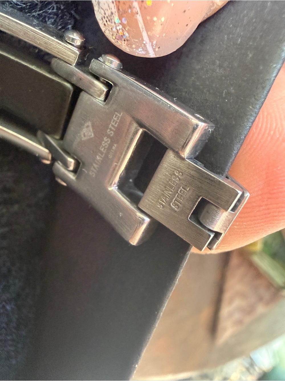 VTG Cross Link Bracelet in Black and Silver Stainless Steel Diamond - Picture 15 of 17